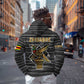 Zimbabwean Bird Statue Zip Hoodie Tribal Pattern Flag Patch and Heritage Symbol