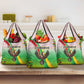 Vibe Zimbabwe Grocery Bag Tribal-Inspired Background with Geometric Flag Color Design