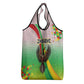 Vibe Zimbabwe Grocery Bag Tribal-Inspired Background with Geometric Flag Color Design