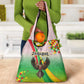 Vibe Zimbabwe Grocery Bag Tribal-Inspired Background with Geometric Flag Color Design