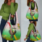 Vibe Zimbabwe Grocery Bag Tribal-Inspired Background with Geometric Flag Color Design
