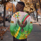 Vibe Zimbabwe Sweatshirt Tribal-Inspired Background with Geometric Flag Color Design
