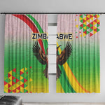 Vibe Zimbabwe Window Curtain Tribal-Inspired Background with Geometric Flag Color Design