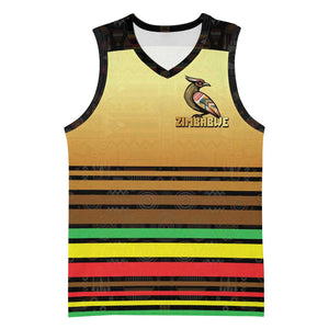 Pride Zimbabwe Basketball Jersey Zimbabwean Bird, Tribal Patterns and Pan-African Colors TS04