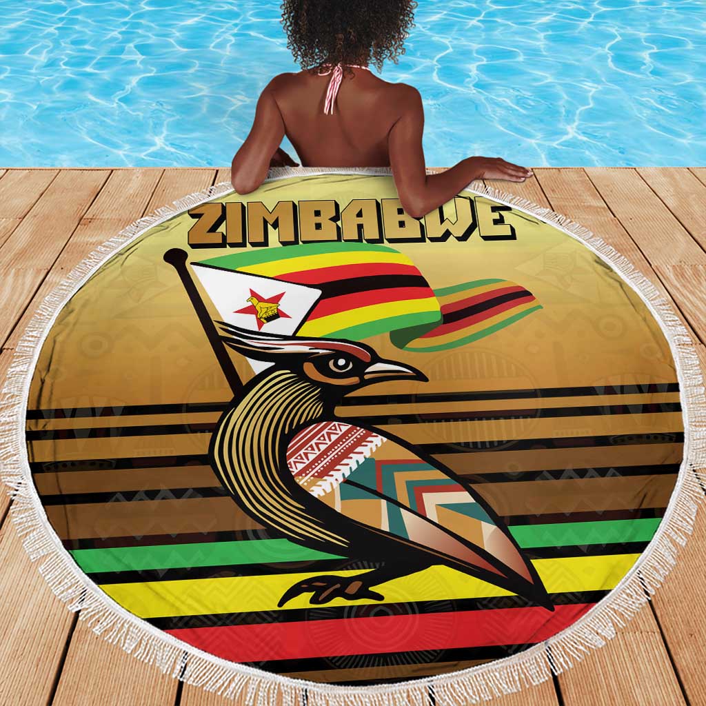 Pride Zimbabwe Beach Blanket Zimbabwean Bird, Tribal Patterns and Pan-African Colors