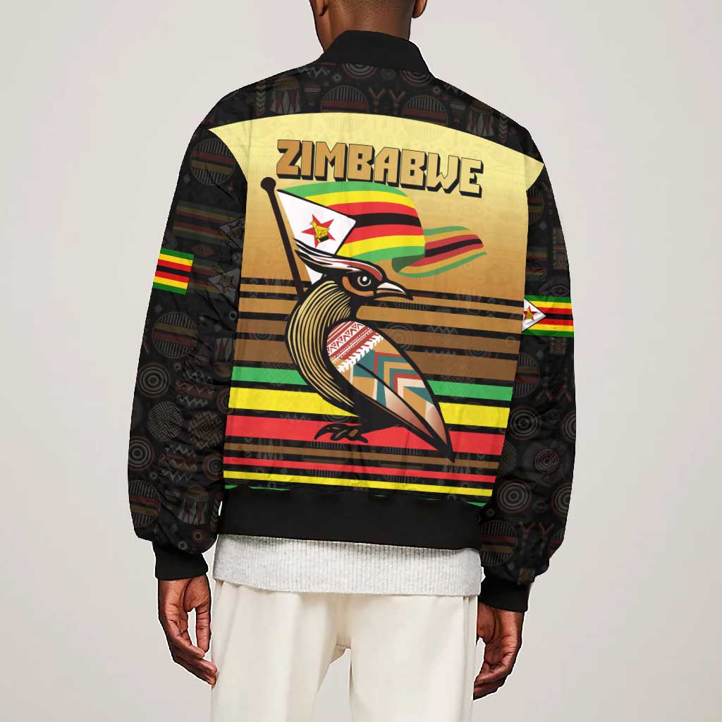 Pride Zimbabwe Bomber Jacket Zimbabwean Bird, Tribal Patterns and Pan-African Colors