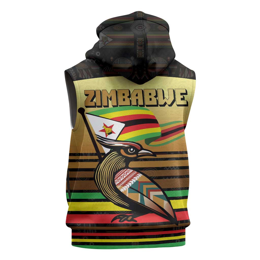 Pride Zimbabwe Sleeveless Hoodie Zimbabwean Bird, Tribal Patterns and Pan-African Colors - African Pride