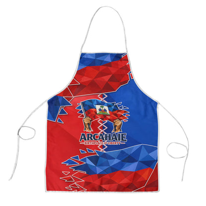 Haiti Flag Day Arcahaie 1803 Apron Geometric Low Poly Flag Art - Birthplace Of Liberty Graphic