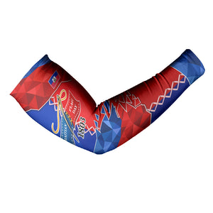 Haiti Flag Day Arcahaie 1803 Arm Sleeves Geometric Low Poly Flag Art - Birthplace Of Liberty Graphic