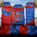 Haiti Flag Day Arcahaie 1803 Back Car Seat Cover Geometric Low Poly Flag Art - Birthplace Of Liberty Graphic