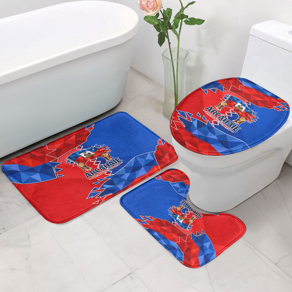 Haiti Flag Day Arcahaie 1803 Bathroom Set Geometric Low Poly Flag Art - Birthplace Of Liberty Graphic