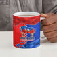 Haiti Flag Day Arcahaie 1803 Ceramic Mug Geometric Low Poly Flag Art - Birthplace Of Liberty Graphic