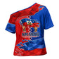 Haiti Flag Day Arcahaie 1803 Cross Shoulder Shirt Geometric Low Poly Flag Art - Birthplace Of Liberty Graphic