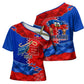 Haiti Flag Day Arcahaie 1803 Cross Shoulder Shirt Geometric Low Poly Flag Art - Birthplace Of Liberty Graphic