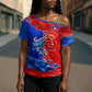 Haiti Flag Day Arcahaie 1803 Cross Shoulder Shirt Geometric Low Poly Flag Art - Birthplace Of Liberty Graphic