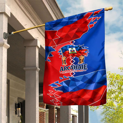 Haiti Flag Day Arcahaie 1803 Garden Flag Geometric Low Poly Flag Art - Birthplace Of Liberty Graphic