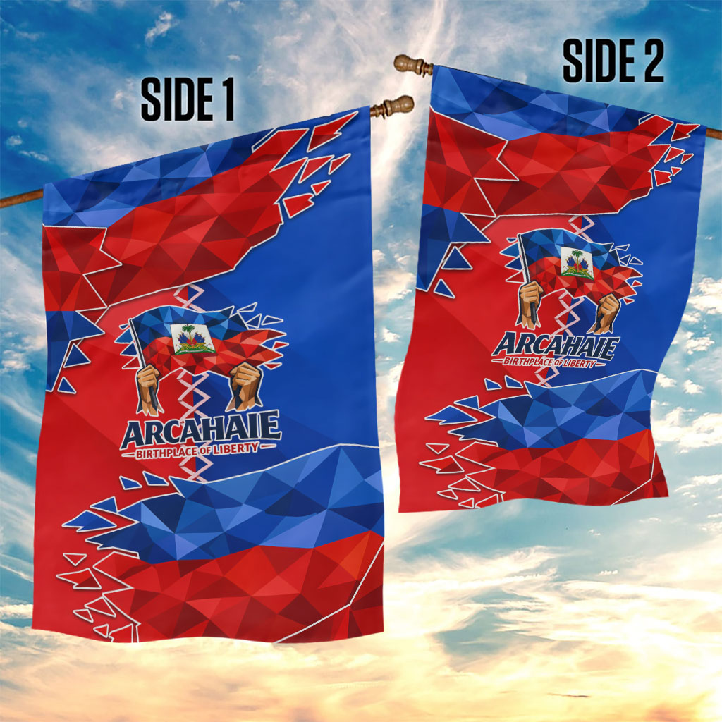 Haiti Flag Day Arcahaie 1803 Garden Flag Geometric Low Poly Flag Art - Birthplace Of Liberty Graphic