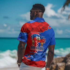 Haiti Flag Day Arcahaie 1803 Hawaiian Shirt Geometric Low Poly Flag Art - Birthplace Of Liberty Graphic
