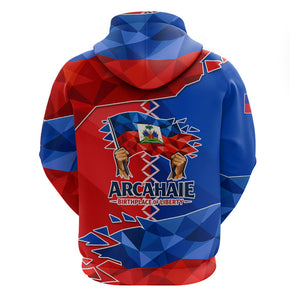 Haiti Flag Day Arcahaie 1803 Hoodie Geometric Low Poly Flag Art - Birthplace Of Liberty Graphic
