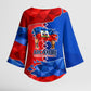 Haiti Flag Day Arcahaie 1803 Kimono Sleeve Blouse Geometric Low Poly Flag Art - Birthplace Of Liberty Graphic