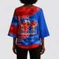 Haiti Flag Day Arcahaie 1803 Kimono Sleeve Blouse Geometric Low Poly Flag Art - Birthplace Of Liberty Graphic