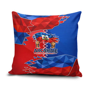 Haiti Flag Day Arcahaie 1803 Pillow Cover Geometric Low Poly Flag Art - Birthplace Of Liberty Graphic