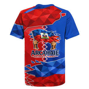 Haiti Flag Day Arcahaie 1803 Rugby Jersey Geometric Low Poly Flag Art - Birthplace Of Liberty Graphic