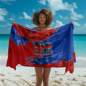 Haiti Flag Day Arcahaie 1803 Sarong Geometric Low Poly Flag Art - Birthplace Of Liberty Graphic