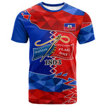 Haiti Flag Day Arcahaie 1803 T shirt Geometric Low Poly Flag Art - Birthplace Of Liberty Graphic