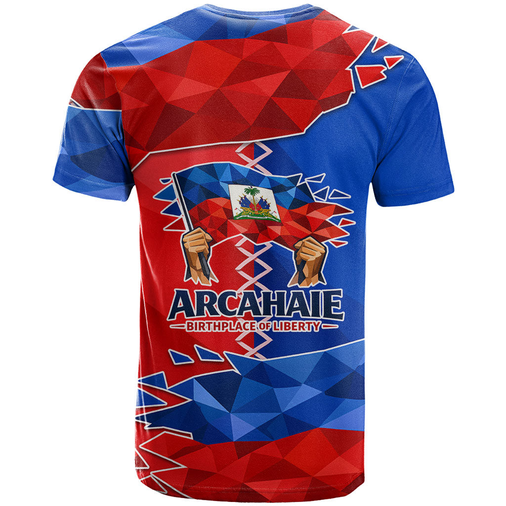 Haiti Flag Day Arcahaie 1803 T shirt Geometric Low Poly Flag Art - Birthplace Of Liberty Graphic
