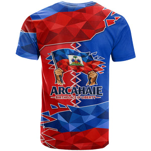 Haiti Flag Day Arcahaie 1803 T shirt Geometric Low Poly Flag Art - Birthplace Of Liberty Graphic