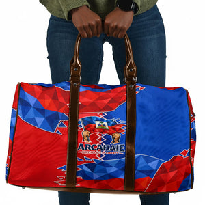 Haiti Flag Day Arcahaie 1803 Travel Bag Geometric Low Poly Flag Art - Birthplace Of Liberty Graphic