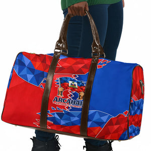 Haiti Flag Day Arcahaie 1803 Travel Bag Geometric Low Poly Flag Art - Birthplace Of Liberty Graphic