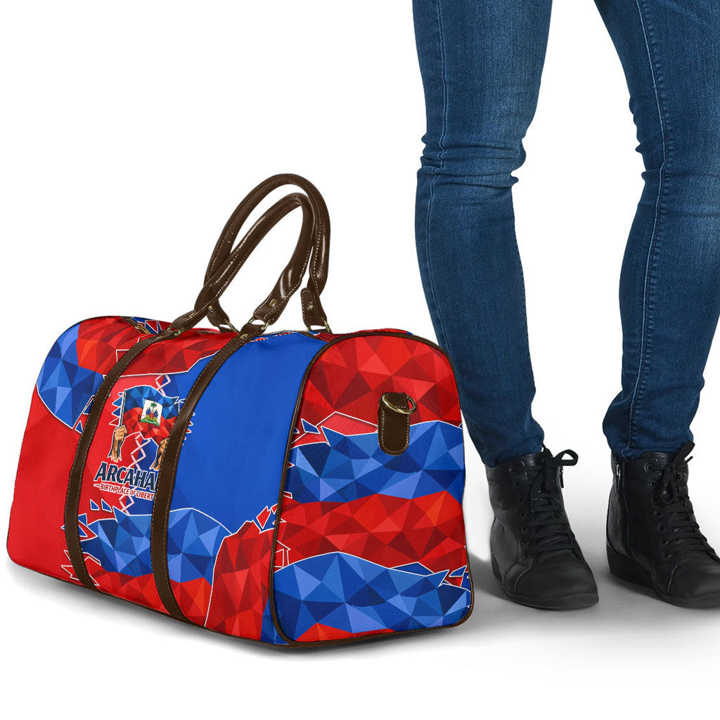 Haiti Flag Day Arcahaie 1803 Travel Bag Geometric Low Poly Flag Art - Birthplace Of Liberty Graphic