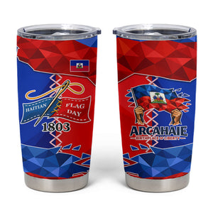 Haiti Flag Day Arcahaie 1803 Tumbler Cup Geometric Low Poly Flag Art - Birthplace Of Liberty Graphic