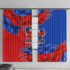 Haiti Flag Day Arcahaie 1803 Window Curtain Geometric Low Poly Flag Art - Birthplace Of Liberty Graphic