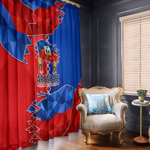 Haiti Flag Day Arcahaie 1803 Window Curtain Geometric Low Poly Flag Art - Birthplace Of Liberty Graphic