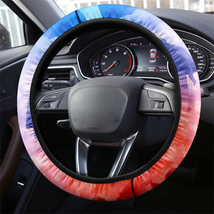 Proud Haitian Flag Day L Union Fait La Force Steering Wheel Cover Artistic Watercolor Heritage Design With Raised Fist And Flag