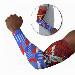 Haiti Flag Day Soul Of The Free L Union Fait La Force Arm Sleeves Peace Dove And Power Fist Art With Hibiscus And Broken Chains