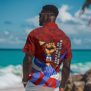 Haiti Flag Day Soul Of The Free L Union Fait La Force Hawaiian Shirt Peace Dove And Power Fist Art With Hibiscus And Broken Chains