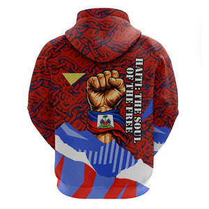 Haiti Flag Day Soul Of The Free L Union Fait La Force Hoodie Peace Dove And Power Fist Art With Hibiscus And Broken Chains