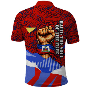 Haiti Flag Day Soul Of The Free L Union Fait La Force Polo Shirt Peace Dove And Power Fist Art With Hibiscus And Broken Chains