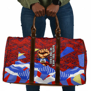 Haiti Flag Day Soul Of The Free L Union Fait La Force Travel Bag Peace Dove And Power Fist Art With Hibiscus And Broken Chains