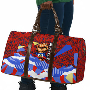 Haiti Flag Day Soul Of The Free L Union Fait La Force Travel Bag Peace Dove And Power Fist Art With Hibiscus And Broken Chains