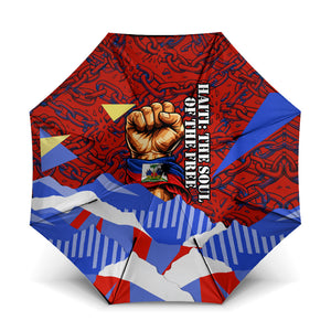 Haiti Flag Day Soul Of The Free L Union Fait La Force Umbrella Peace Dove And Power Fist Art With Hibiscus And Broken Chains