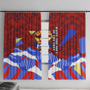 Haiti Flag Day Soul Of The Free L Union Fait La Force Window Curtain Peace Dove And Power Fist Art With Hibiscus And Broken Chains