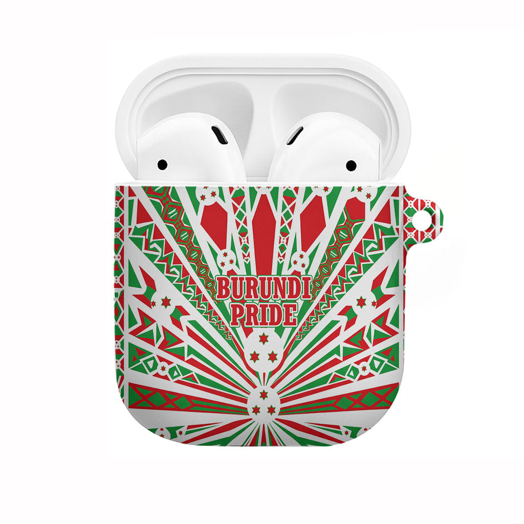 Burundi Pride Beat Of 1962 Independence Day AirPods Case Traditional Karyenda Drummer Art With Flag Sunburst Design