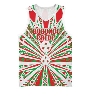 Burundi Pride Beat Of 1962 Independence Day Basketball Jersey Traditional Karyenda Drummer Art With Flag Sunburst Design