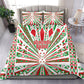 Burundi Pride Beat Of 1962 Independence Day Bedding Set Traditional Karyenda Drummer Art With Flag Sunburst Design