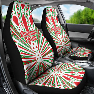 Burundi Pride Beat Of 1962 Independence Day Car Seat Cover Traditional Karyenda Drummer Art With Flag Sunburst Design
